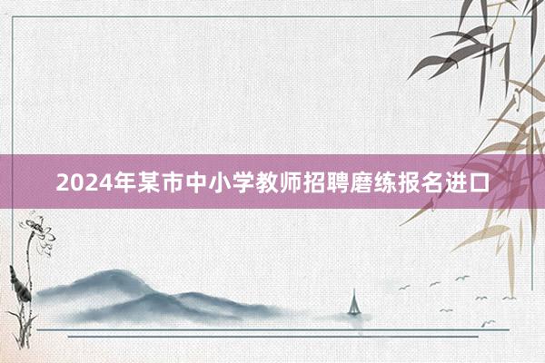 2024年某市中小学教师招聘磨练报名进口