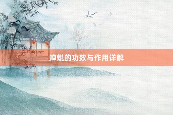 蝉蜕的功效与作用详解