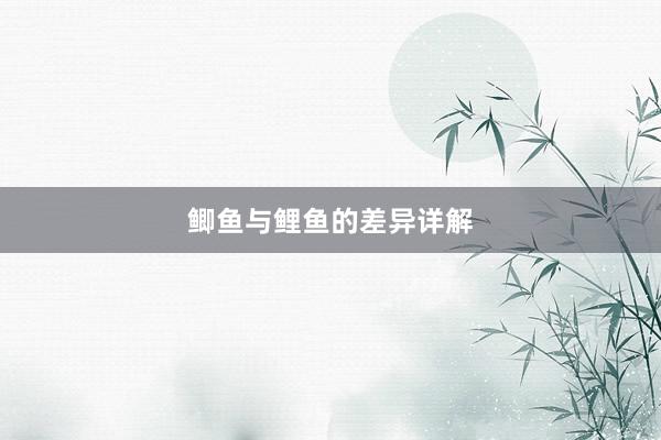 鲫鱼与鲤鱼的差异详解